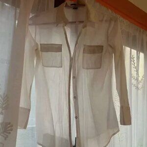 Theory button down white shirt, medium